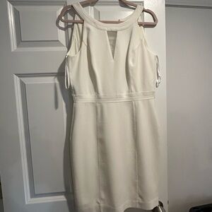 White House Black Market Ivory Cutout Mini Dress